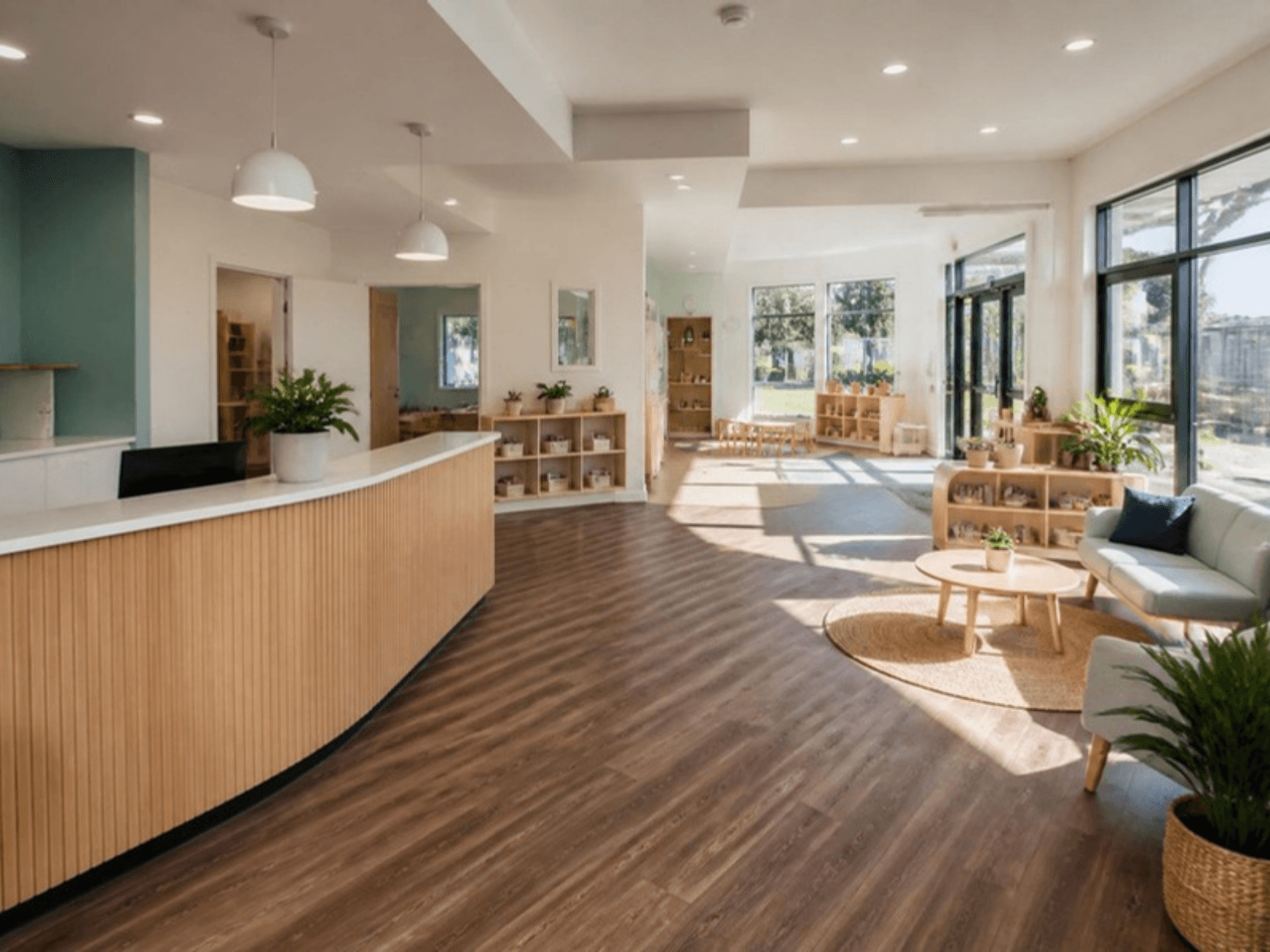 A bright, welcoming centre reception area